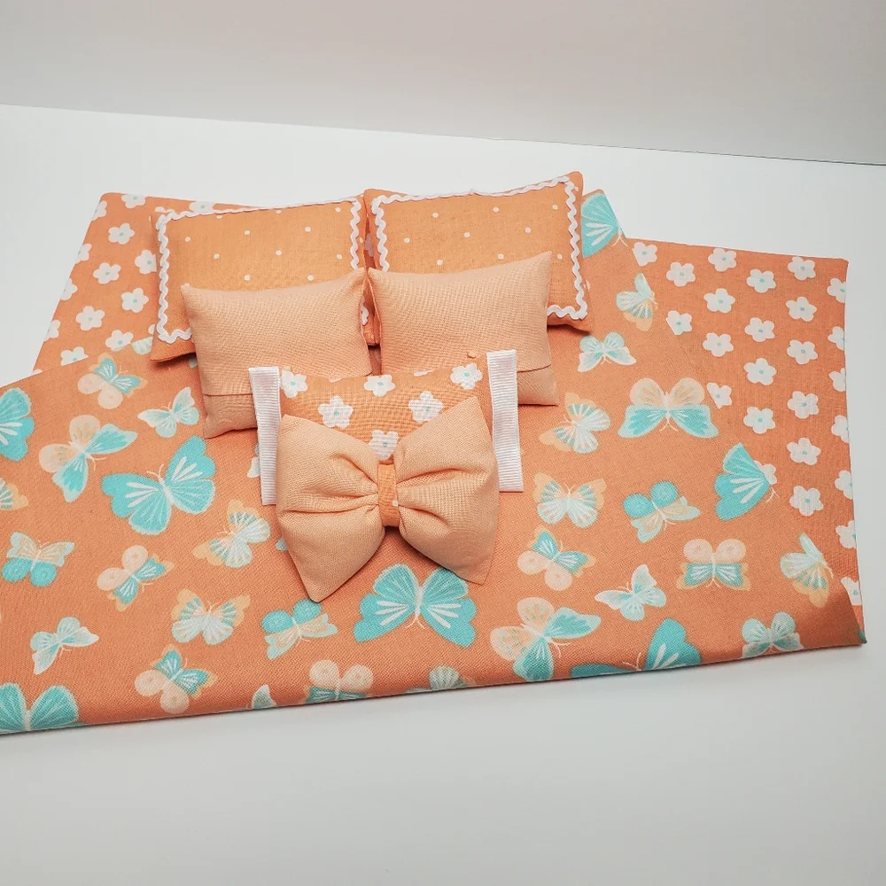 Barbie Floral Peach Bedding Set 1:6 Scale